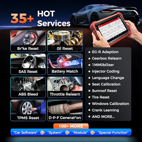 X431 CRP919XBT ECU Coding OBD2 Scanner (Red / 7 inch)