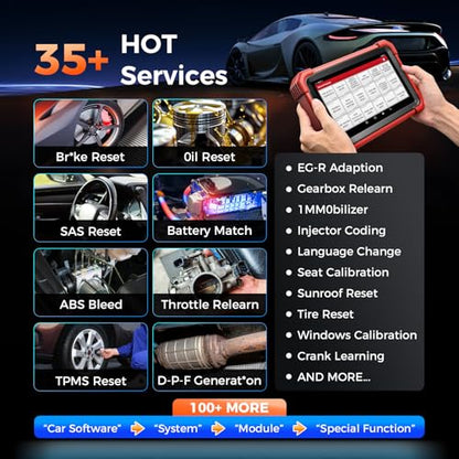 X431 CRP919XBT ECU Coding OBD2 Scanner (Red / 7 inch)