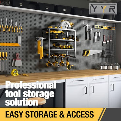 4 Layer Power Tool Organizer Wall Mount (16 Inch 4 Drills Holder)