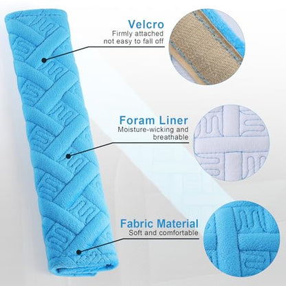 2 Pack Universal Car Seat Belt Pads Cover for A More Comfortable Driving (blue)
