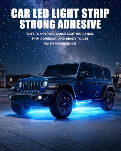 12V Led Light Strip for Car Motorcycle Golf Cart 12.5In Blue 4Pack (Blue Led Strip)