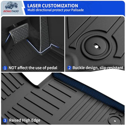 Floor Mats Set for 2026 Hyundai Palisade Gas 7 Seats Accessories