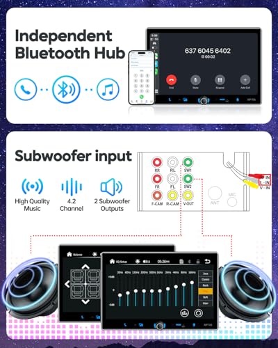 Single Din Car Stereo Wireless Apple Carplay Android Auto Radio (10.1")