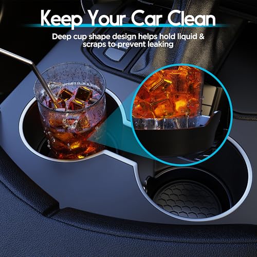 2 Pack Car Cup Coaster Silicone Spill (Black Solid / 2 Pack)
