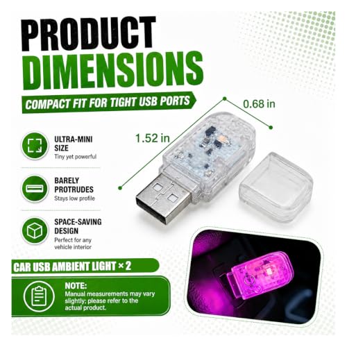 2PCS USB LED Car Night Light Bulb (Purple)