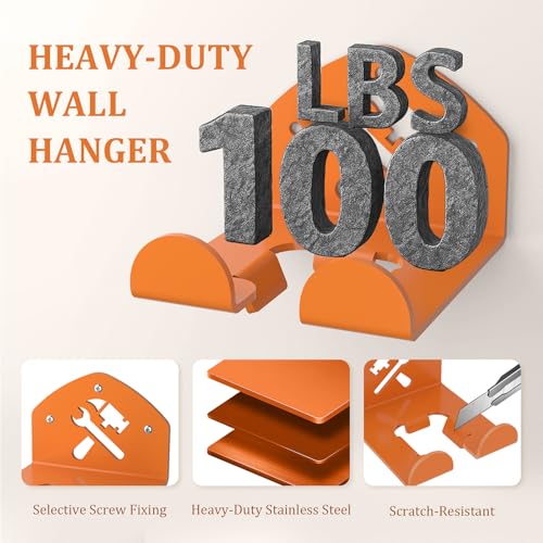 Garage Organization Storage Trimmer Rack Garden Power Tool Hanger for Grass Trimmer (Tool Organizer - 2 Brackets)
