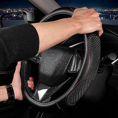 Microfiber Leather Steering Wheel Cover (Red)