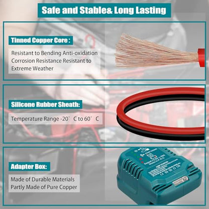 Jump Starter Adapter Compatible with Makkita 18V Battery (Jump for Mak 18V)