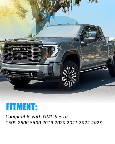 Front Windshield Sun Shade Compatible with GMC Sierra 1500 2500 3500 2019 (for GMC Sierra 2019-2024 - 3 Layer)