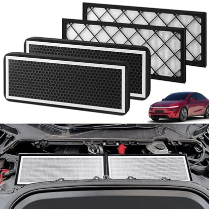 4PCS HEPA Cabin Air Filter for Tesla Model Y 2020 (White+Black)