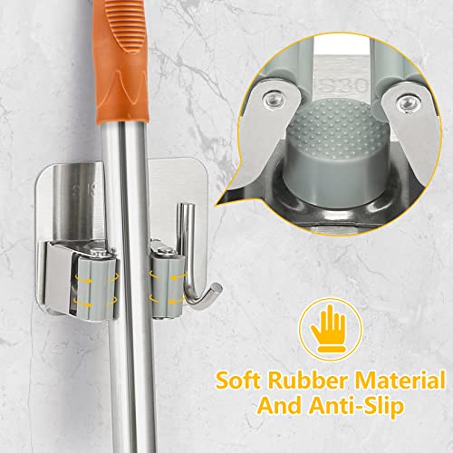 Stainless Steel Broom Holder (Silver)