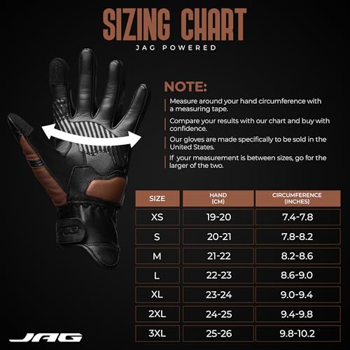 Leather Motorcycle Motorbike Knuckle Protection Powersports Gloves (Black/Brown / Large)