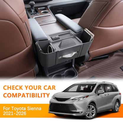 Rear Center Console Hanging Organizer for Toyota Sienna 2021 (for Toyota Sienna 2021-2026)