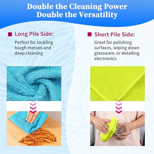 Microfiber Cleaning Cloth (48PK / 3 Colors Assorted)