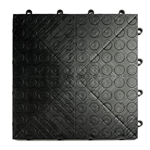 SnapLock GarageDeck 12"x12" Interlocking Garage Floor Tiles (24 Pack / Black)