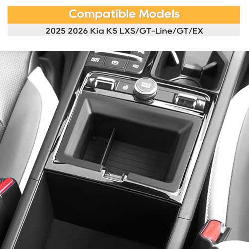 Center Console Organizer Tray for 2025 2026 K5 (2025 2026 K5 Black)