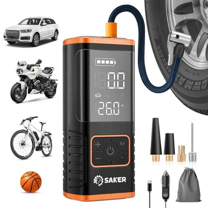 Tire Inflator Portable Air Compressor (Orange)
