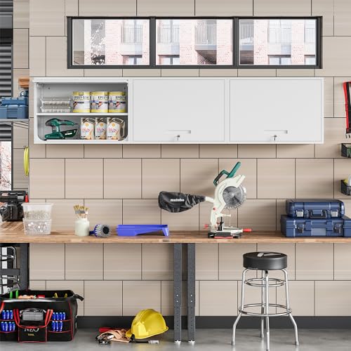 Metal Wall Cabinet with Locking Door and Shelf (21.65"H / White)