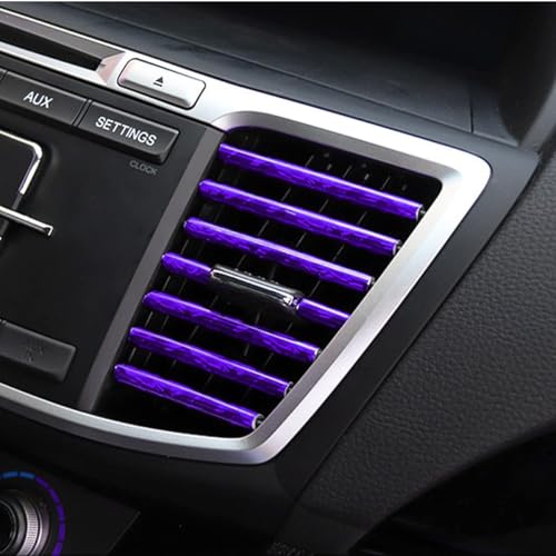 20PCS Waterproof Bendable Car Air Vent Trim Strips (Ice Purple)