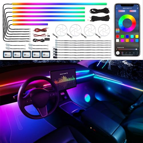 Dreamcolor Acrylic Interior Car LED Strip Light with Wireless APP (Dreamcolor 22 Lights)