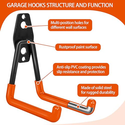 18 Pack Garage Hooks Heavy Duty (Orange / 18pack)