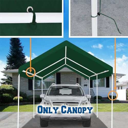 10'x20' Carport Canopy Replacement Cover Green (Green / 10'x20')