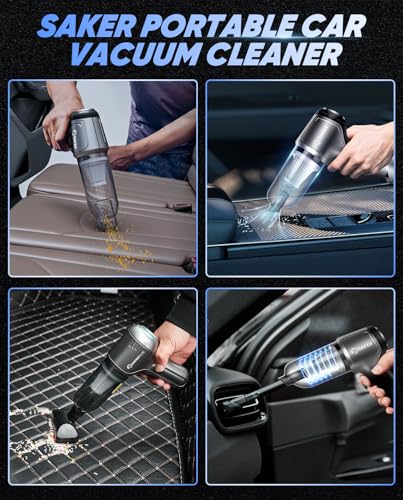 Handheld Car Vacuum Portable Cordless 15000PA HL107B Silver (Silver)