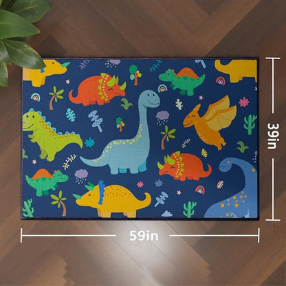 Cute Cartoon Dinosaur Rug for Bedroom (3'3"x 5' / Dinosaur01)