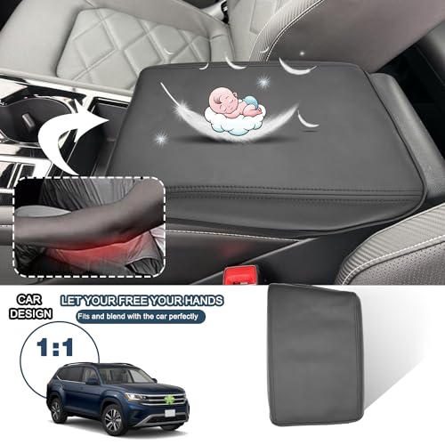 2026 Atlas Cross Sport Armrest Cover for Volkswagen Atlas 2026 Accessories Center Console Cover 2024 Atlas Armrest Cover Protector Compatible with 2024 2025 2026 VW Volkswagen Atlas Cross Sport (2024+ Volkswagen Atlas)