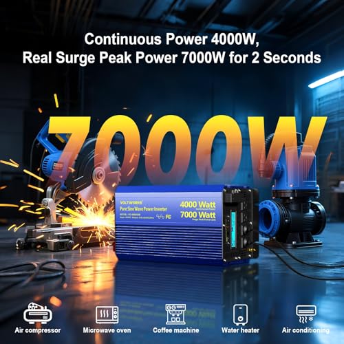 4000W Pure Sine Wave Inverter 24V DC to 110V 120V Power Inverter