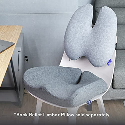 Patented Pressure Relief Seat Cushion for Long Sitting Hours on Office (Gray)