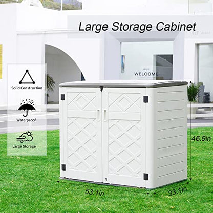 Large Horizontal Storage Sheds (White)