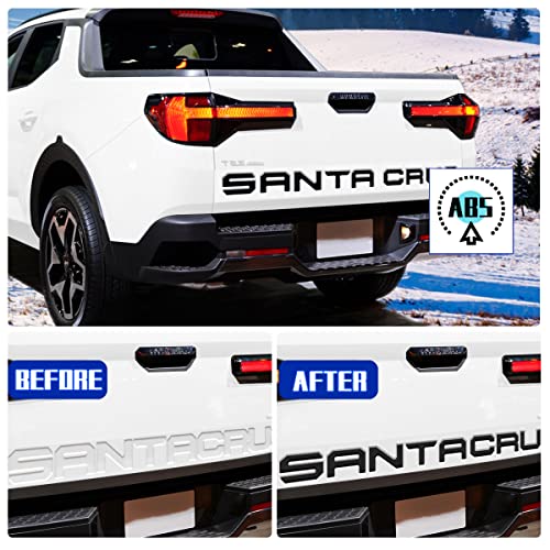 Tailgate Inserts Letters Compatible for 2022 2023 2024 2025 2026 Santa Cruz 3D Raised & Strong Adhesive Decals Letters Rear Emblem Decal Sticker Compatible for Santa Cruz Accessories (Matte Black)
