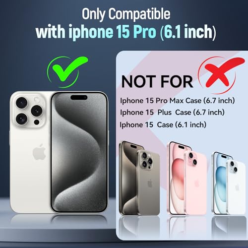 Alpine Green Phone Case for i Phone 15 Pro Case with Camera Cover (★ iPhone 15 Pro 【6.1 inches】 / Alpine Green)