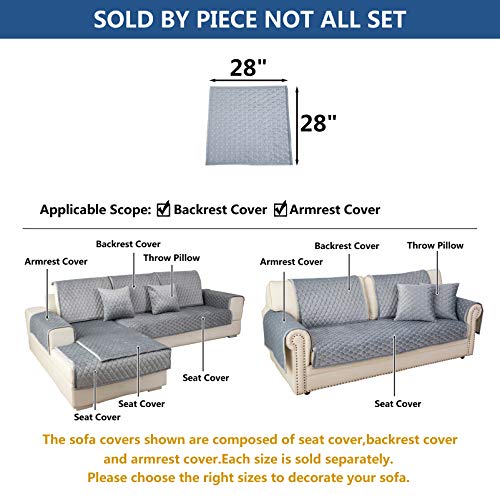 Armrest Covers (28''x28''/Square / Light Gray)