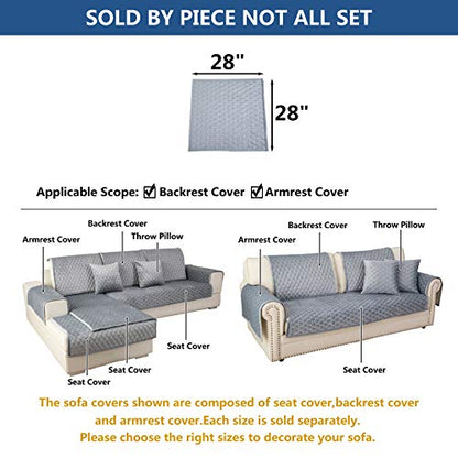 Armrest Covers (28''x28''/Square / Light Gray)
