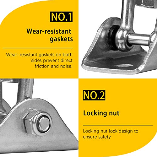 Heavy Duty Swing Hangers for Wooden Sets 2000 LB Capacity Hammock Hanger 360 Swivel Stainless Steel Swing Hardware Accessories 2 Packs for Porch Playground Yoga Heavy Bag (Silver / 4 Packs)