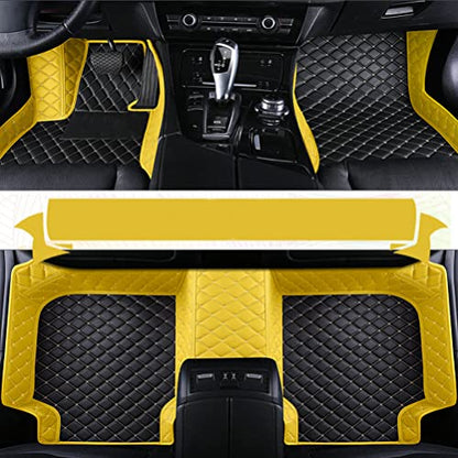 Customization Floor Mats and Cargo Mats are Suitable for 99% of Cars (Black and Yellow / 3D Floor Mats)