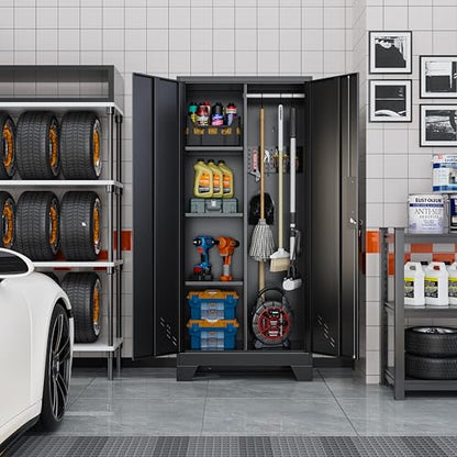 61" Broom Closet Storage Cabinet (61"h Black)