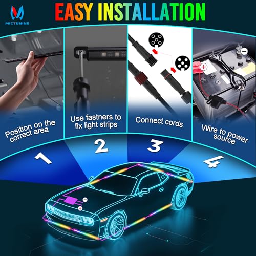 U8 RGBW Underglow LED Light Bars (RGBW & 2 Remote)