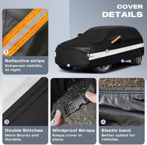 10 Layers SUV Car Cover Custom Fit for Honda Pilot (Black Gray / Custom Fit for Honda Pilot)