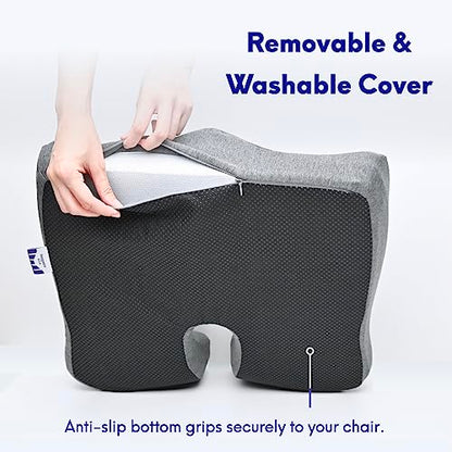 Patented Pressure Relief Seat Cushion for Long Sitting Hours on Office (Wellness Green)