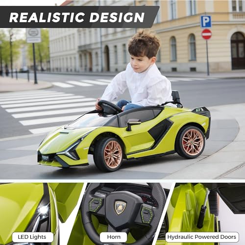 Licensed Lamborghini 12V Kids Electric Car by TOBBI w (Green)