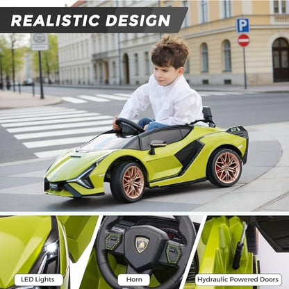Licensed Lamborghini 12V Kids Electric Car by TOBBI w (Green)
