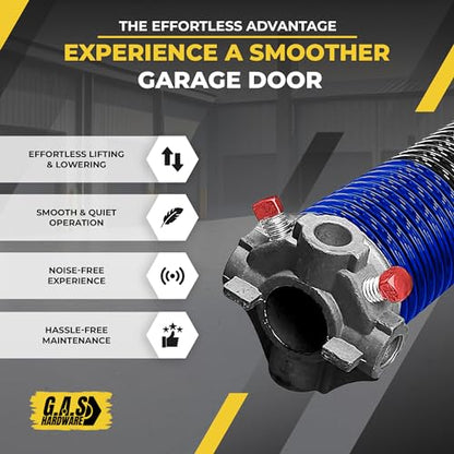 Garage Door Torsion Spring 262x2x38 for Left Side of Garage Door with Winding Bars (262x2x38 / Red Cone (Left Side))
