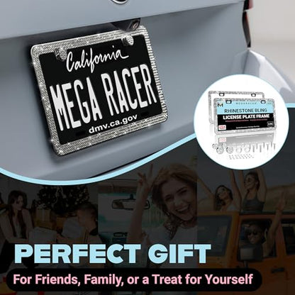 Dazzling Bling License Plate Frames for Women (Clear / 2 Piece)