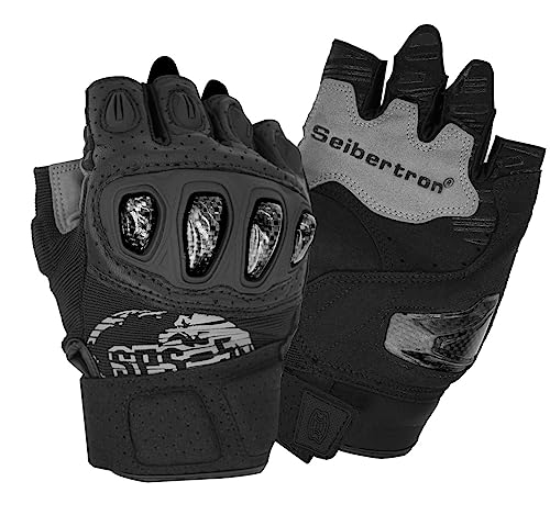 SPS 5 Unisex Touchscreen Road Racing Motorcycle MTB Sports Gloves Also fit BMX MX ATV Mountain Bike Bicycle Cycling Off (Black SPS-5 / L Youth)