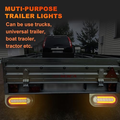 T012 Trailer Lights with Bracket (with Round Metal Box)