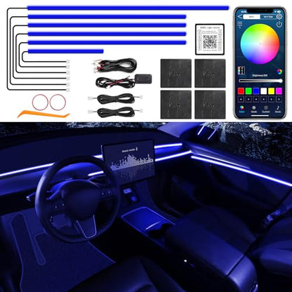 Acrylic Interior Car LED Strip Light with Wireless APP (RGB Color 6 in 1)