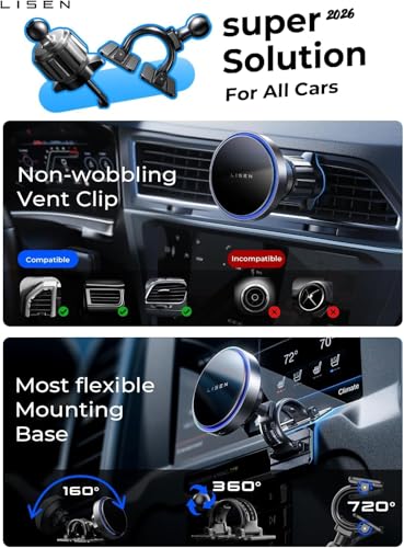 15W MagSafe Car Mount Charger (Black Gray)